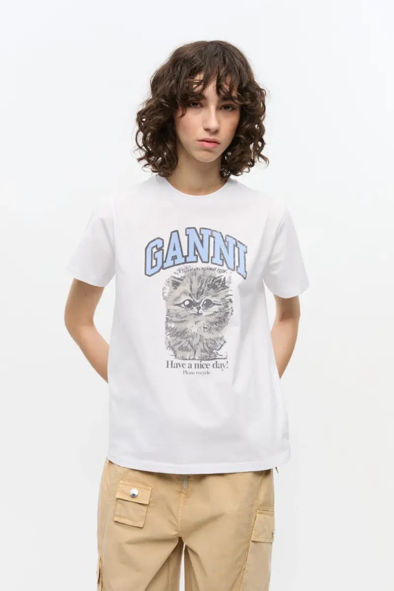 Vit avslappnad jersey-kitt-T-shirt