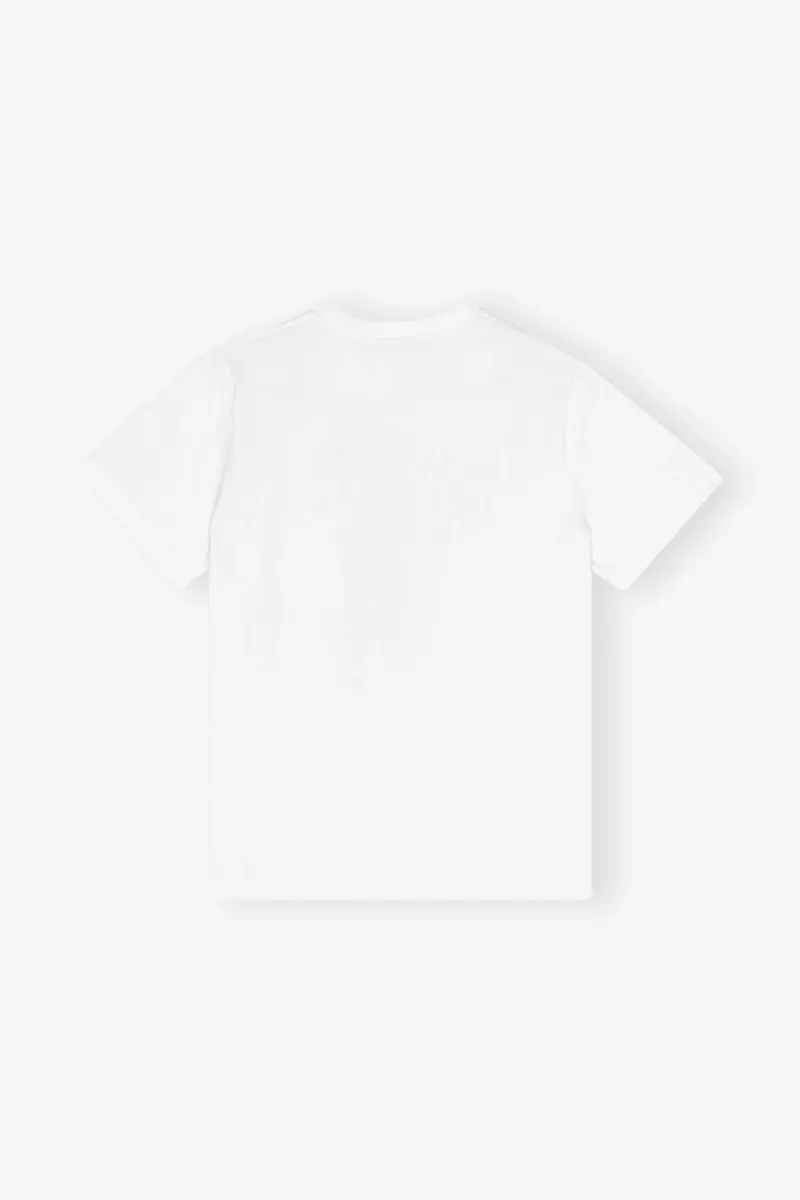 Vit, avslappnad T-shirt i basjersey med leopardmönster Vit, avslappnad T-shirt i basjersey med leopardmönster