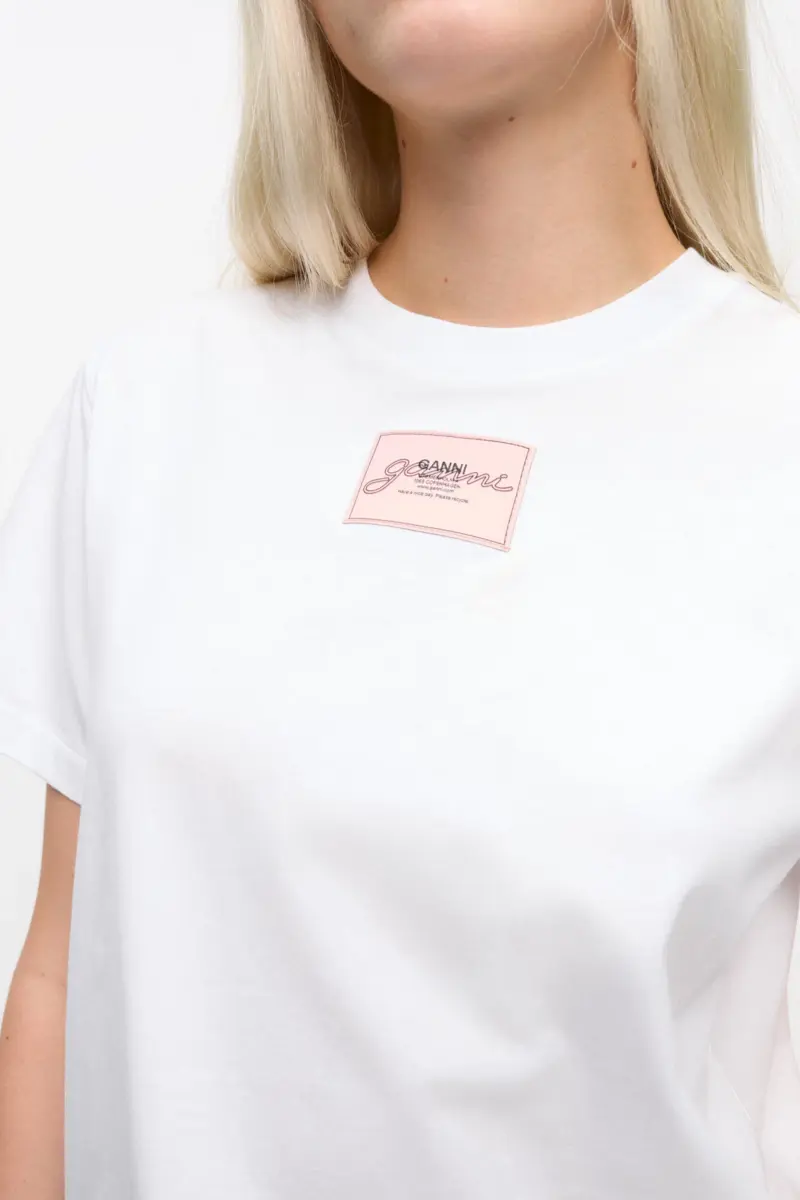 Vit basic jersey-T-shirt i avslappnad passform