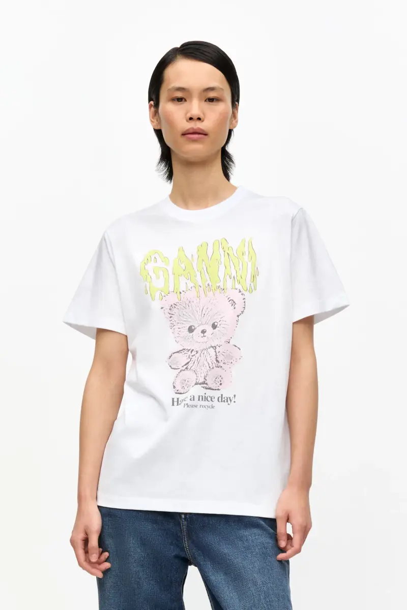 Vit basic T-shirt i bomullsjersey