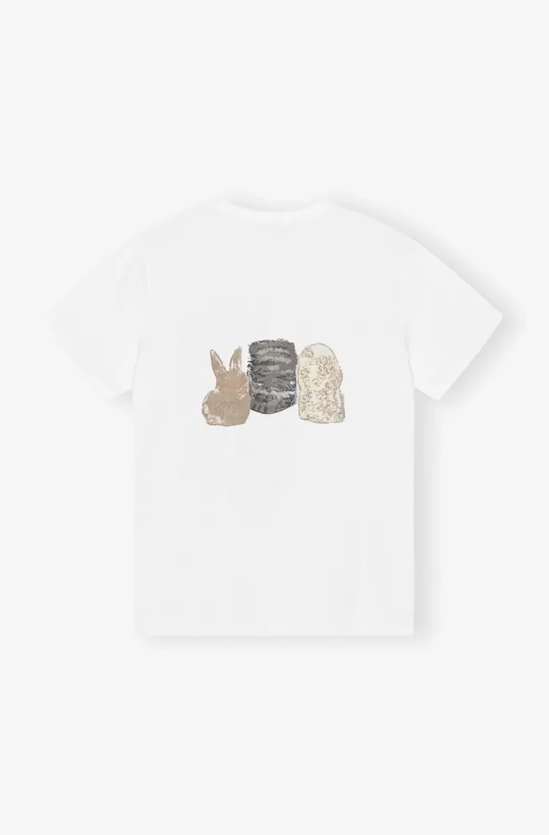 Vit T-shirt med djurmönster