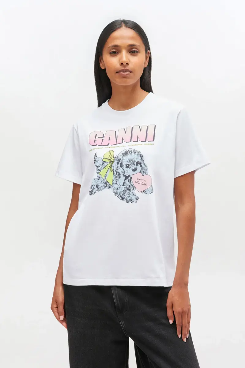 Vit T-shirt med valmönster